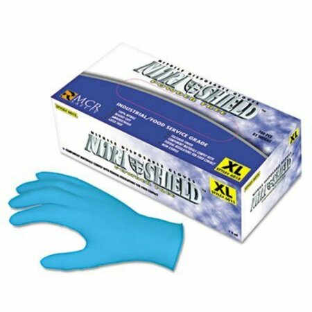 MCR SAFETY Nitrile Disposable Gloves, 4 mil Palm, Nitrile, Powder-Free, L 6015L